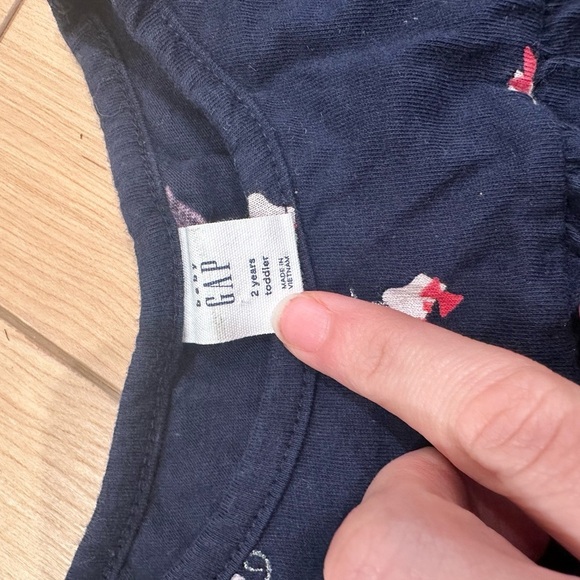 GAP Blue Long Sleeve Tee with Playful Print - Picture 2 of 6